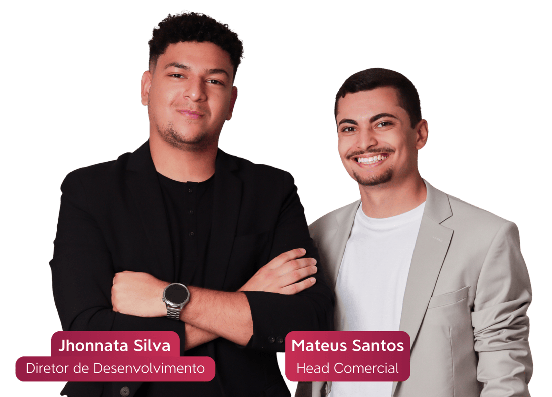 Mateus Santos, Head Comercial, e Jhonnata Silva, Diretor de Desenvolvimento da Renove Tech